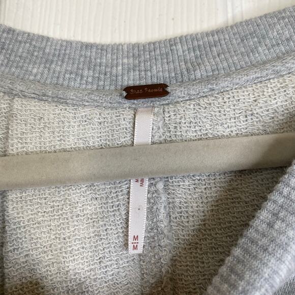 Free People Retro Stripe Oversized Sweatshirt Mini Dress Stripe Gray Size Medium - Picture 5 of 8